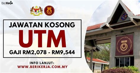 UTM Buka Pengambilan Banyak Jawatan Kosong Dengan Elaun RM900 Gaji RM2