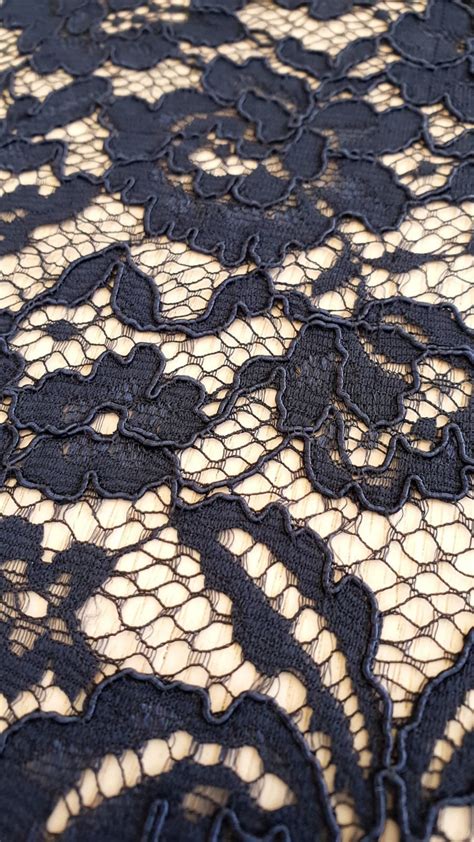 Blue Lace Fabric Embroidered Lace French Lace Spitzenstoff Etsy