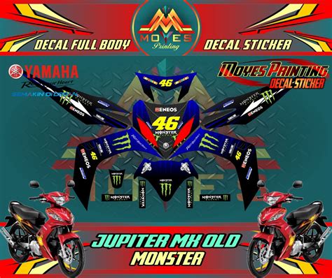 Decal Jupiter Mx Lama Monster Decal Jupiter Mx Lama Decal Stiker Motor