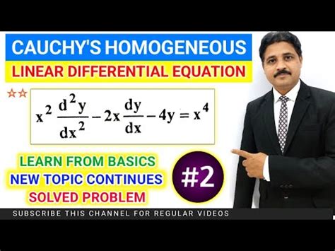 CAUCHY S HOMOGENEOUS LINEAR DIFFERENTIAL EQUATION SOLVED PROBLEM 2