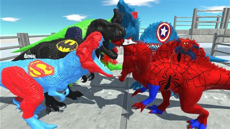 Superman T Rex Hulk T Rex Batman T Rex Vs Spider Man Spinosaurus