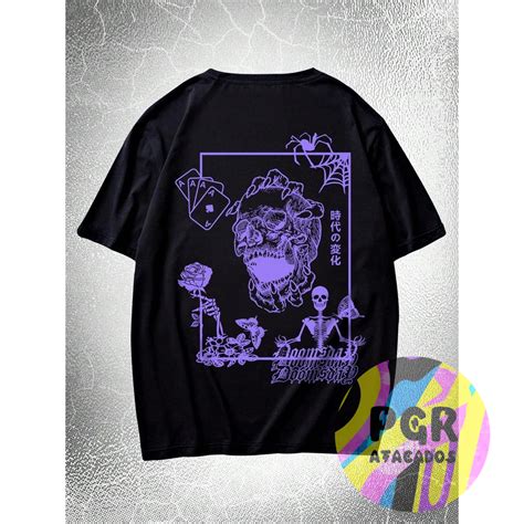 Camiseta Gotica Emo Doomsday Game Unissex 100 Algodão Lançamento Temos Plus Size Envio Rapido