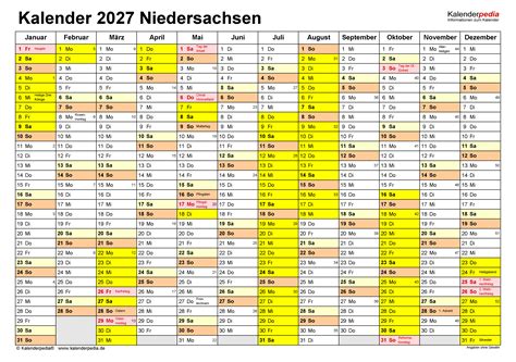 Kalender Niedersachsen Ferien Feiertage Pdf Vorlagen