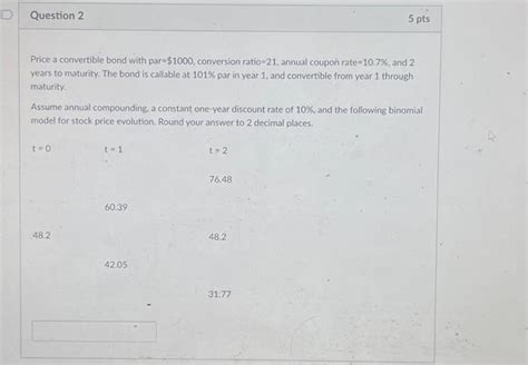 Solved Price A Convertible Bond With Par Chegg