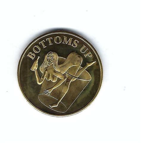 NUDE BUSTY WOMAN WOMEN LADY HEADS TAILS GOLD PLATE GOOD LUCK COIN MEDAL TOKEN EBay