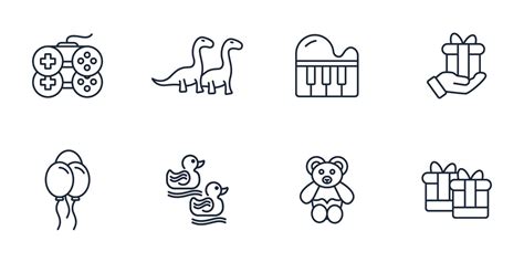 Baby Toy Icons Set Baby Toy Pack Symbol Vector Elements For