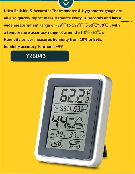 Indoor Room Lcd Electronic Temperature Humidity Meter Digital Thermometer Hygrometer Weather