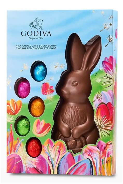 HEWNM Godiva Chocolatier Solid Milk Chocolate Bunny With Foil Wrapped