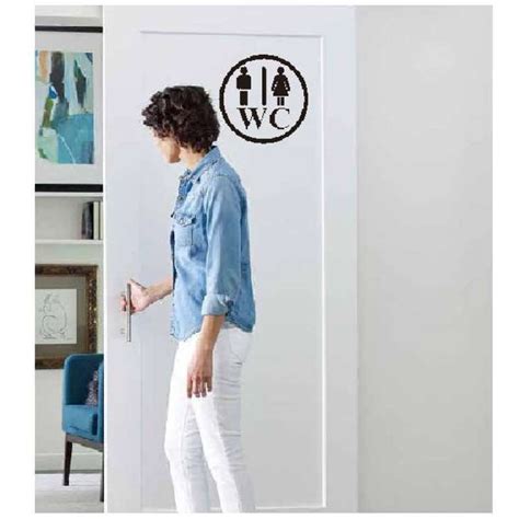 Jual Wall Decor Stiker Pintu WC Bulat Hiasan Dinding Toilet Kamar Mandi