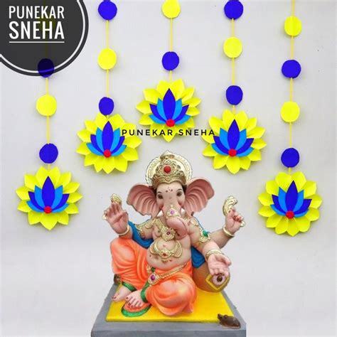 Ganpati Decoration Ideas For Home Ganpati Decoration Ganpati