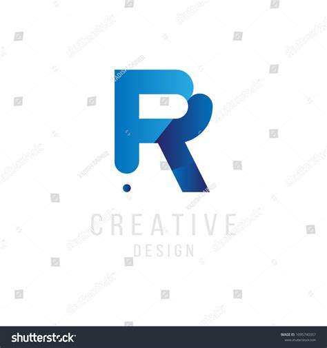 Original Letter R Blue Colour Logotype Stock Vector (Royalty Free