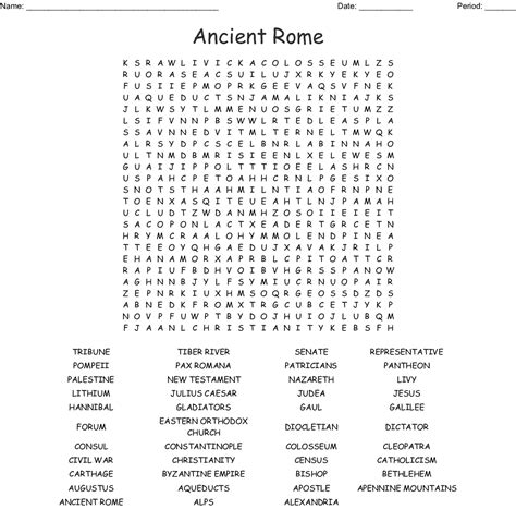 Ancient Rome Word Search Wordmint Word Search Printable