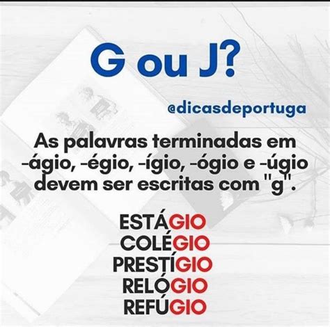 Dicas de português uso do g ou do j