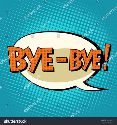 Byebye Comic Bubble Retro Text Stock Vector Royalty Free