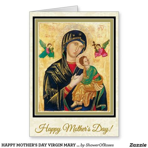 Happy Mothers Day Virgin Mary Religious Card Zazzle Religious Cards Happy Mothers Day