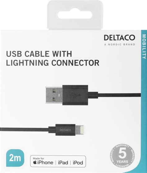 Deltaco Iplh Usb Naar Lightning Kabel Mfi Geschikt Voor Apple