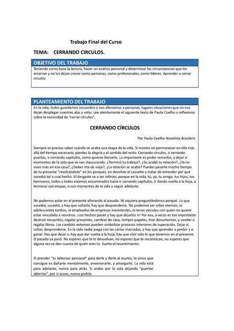 Trabajo Final Desarrollo Personal Trabajo Final Del Curso TEMA