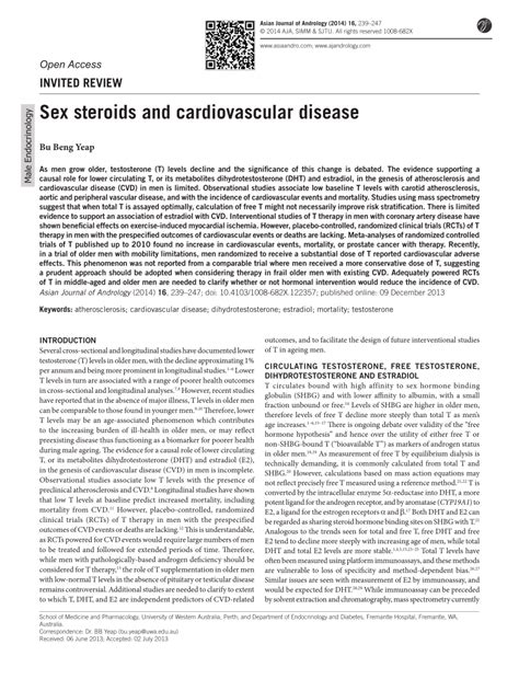 PDF Sex Steroids And Cardiovascular Disease
