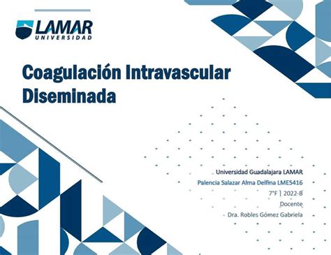 Coagulaci N Intravascular Diseminada Alma Delfina Palencia Salazar