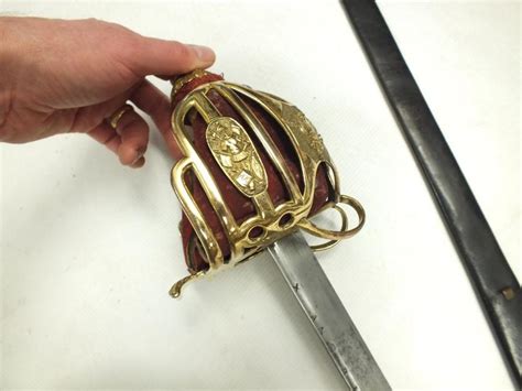 A Very Fine And Rare Scottish Gilt Basket Hilted Backsword