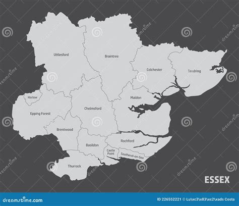 Essex County Map Royalty-Free Stock Photography | CartoonDealer.com ...