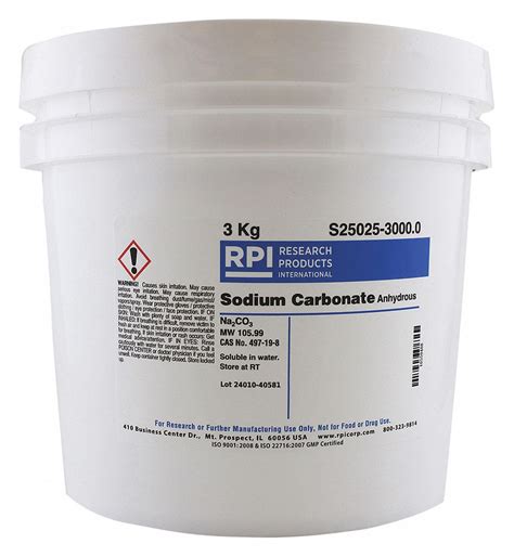 Rpi Sodium Carbonate Anhydrous Powder Kg Ea Gd S