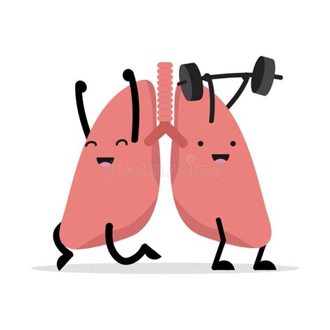 Cute Healthy Happy Lungs Character Stock Vector Illustration Of Graphic Breathing 150469025