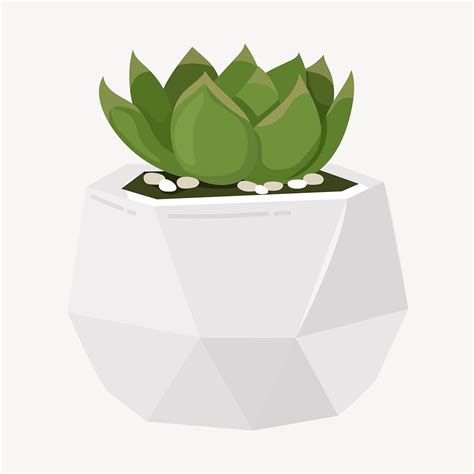 Succulent Collage Element Cute Cartoon Premium Vector Illustration