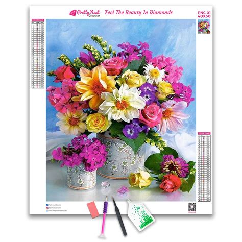 5D DIY Bunte Blumen Diamant Kunst Malerei Kit Voller Platz Etsy