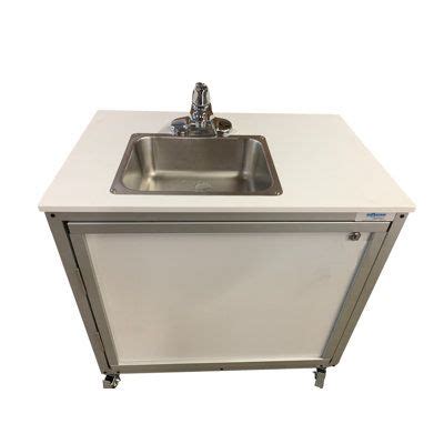 MONSAM Portable Sink 27" L x 18" W Portable Service Sink w/ Faucet HDPE ...