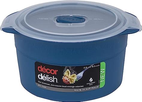 Décor Delish Premium Large Round Microwave Food Container Perfect For Lunch On The Go Meal