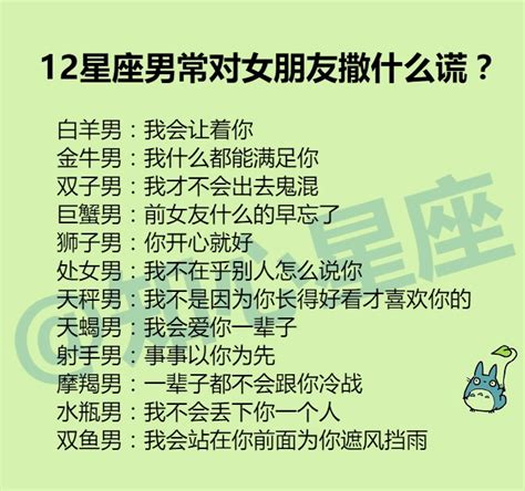 12星座男常对女朋友撒什么谎？12星座谁最装腔作势狮子