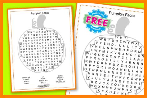 Halloween Pumpkin Faces Word Search Puzzle Puzzle Cheer