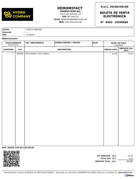 C Mo Emitir Una Boleta Electr Nica En Sunat Mifact Sistema