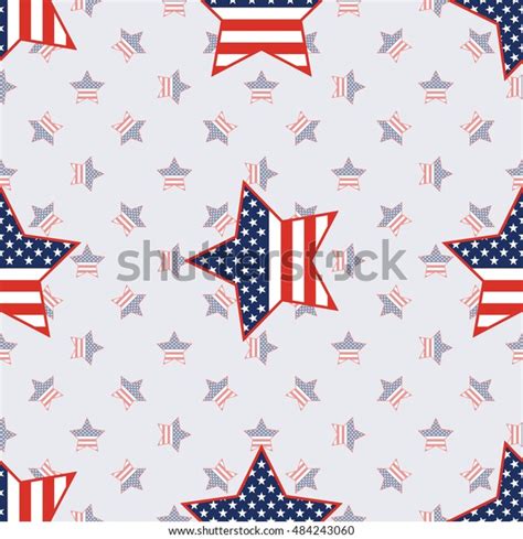 Usa Patriotic Stars Seamless Pattern On Stock Vector Royalty Free