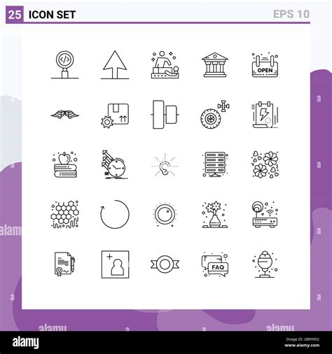 Stock Vector Icon Pack Of 25 Line Signs And Symbols For Board Shop