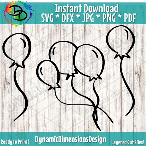 Globos SVG Paquete Globos Svg Globos Clipart Silhouette Etsy