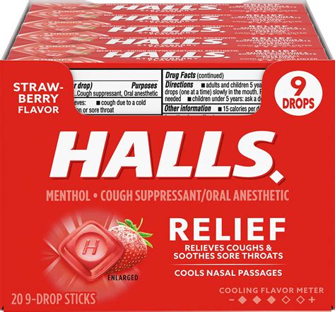 Halls Relief Strawberry Cough Drops Economy Pack 80 Drops Health And Household