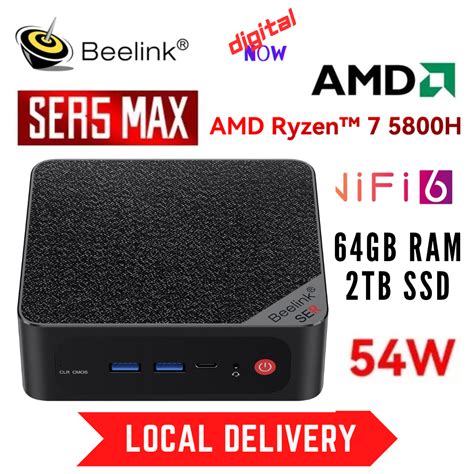 Beelink SER5 MAX Mini PC AMD Ryzen 7 5800H Gaming PC Windows 11 DDR4