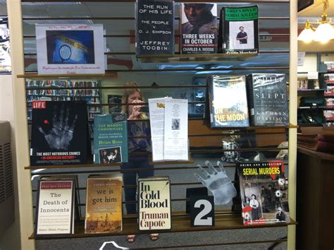 Some Of Our Favorite True Crime Books On Display Along With Our True