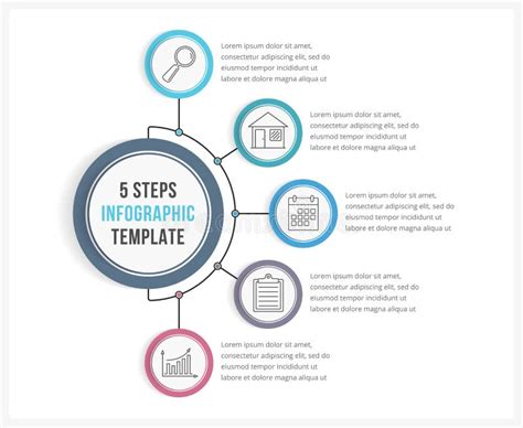 Infographic Template With Five Steps Stock Vector Illustration Of