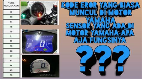 Kode Eror Injeksi Semua Motor Yamaha Dan Penjelasan Mengenai Sensor