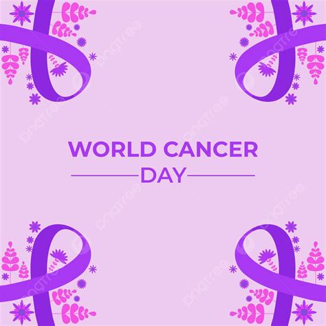 World Cancer Day Purple Ribbon Illustration Design Graphic Emblem