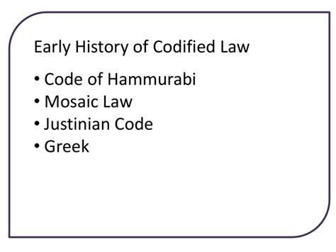 Law Foundations Codes And Codifications