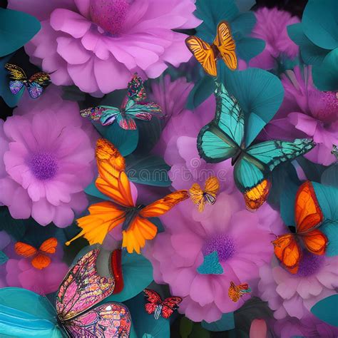 Butterfly Abstract Background With Lot Of Different Butterfly Random