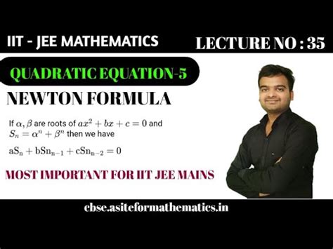 Newton Formula Quadratic Equation Iit Jee Mains Iit Jee Maths