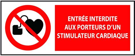 Panneau Rouge avec pictogramme Entrée interdite aux porteurs d un