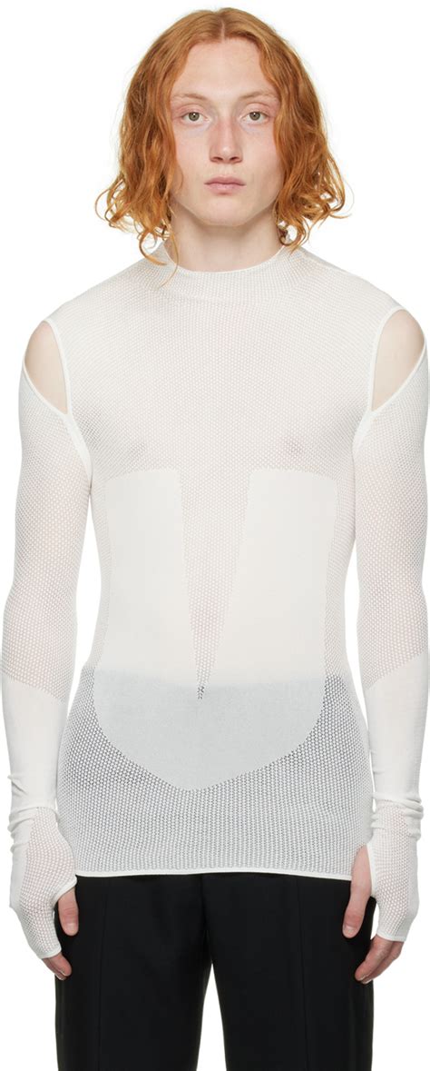 White Bodywear Long Sleeve T Shirt By Dion Lee On Sale