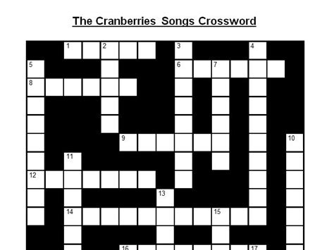 Crossword on The Cranberries Songs (+Answers) | Teaching Resources