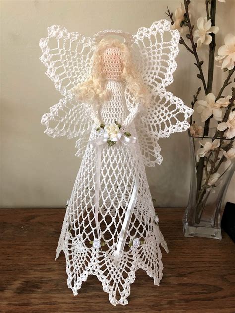 Crochet Angel Crochet Angel Tree Topper Christmas Ornaments Etsy